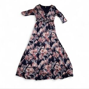 Pinkblush Dark Blue Floral Maxi Dress